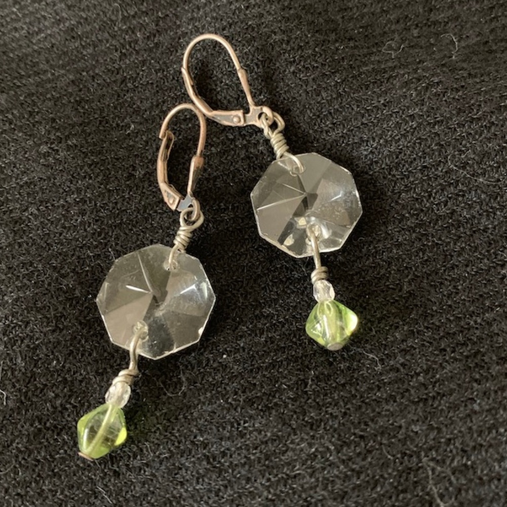 Glass and Peridot Earrings